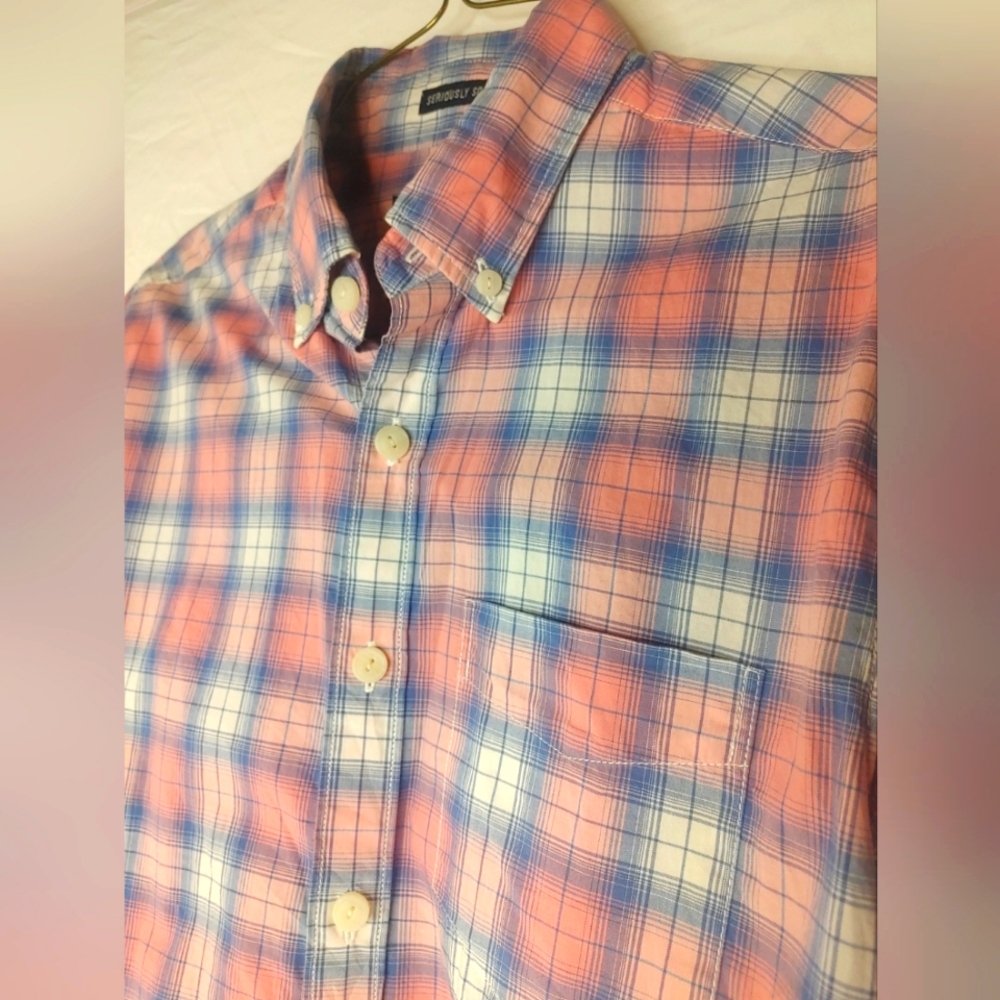 American Eagle Men's Plaid Long Sleeve‎ button down Sz XS Seriously Soft Shirt